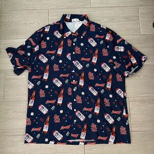 St. Louis Cardinals Budweiser Beer button up men’s shirt size XL